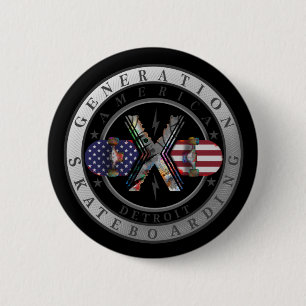 Chapa Redonda De 5 Cm Detroit de generación X