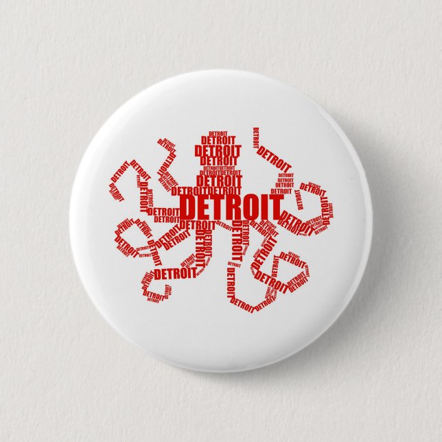 Chapa Redonda De 5 Cm Detroit Octopus (Anverso)
