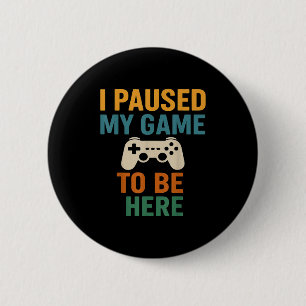 Chapa Redonda De 5 Cm Detuve Mi Juego Gracioso Gamer Dad Joystick Humor 
