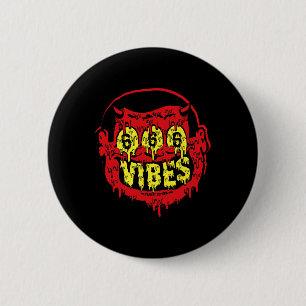 Chapa Redonda De 5 Cm Devil 666 Vibes - Retro Style 666 Funny Evil Hallo