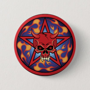 Chapa Redonda De 5 Cm Devil Skull
