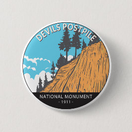 Chapa Redonda De 5 Cm Devils Postpile Monumento Nacional Vintage