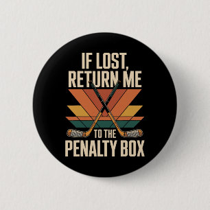 Chapa Redonda De 5 Cm Devolver caja de penalización jugador de hockey eq