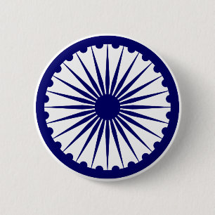 Chapa Redonda De 5 Cm Dharma Chakra de Ashoka