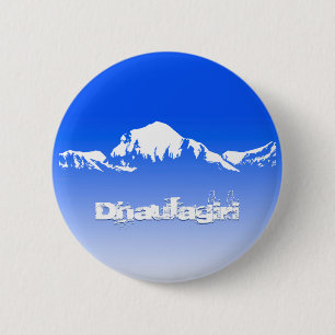 Chapa Redonda De 5 Cm Dhaulagiri Mountain Range Himalayas, Nepal, Blue