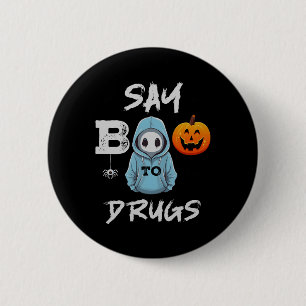Chapa Redonda De 5 Cm Di Boo A Las Drogas Graciosa Halloween Red Ribbon