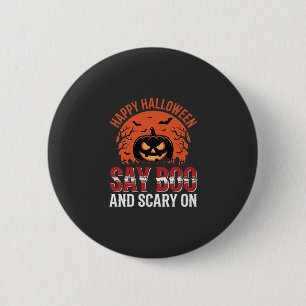 Chapa Redonda De 5 Cm Di diseño de calabaza de Halloween Boo_1