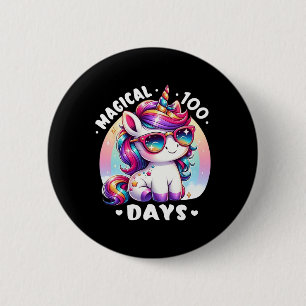 Chapa Redonda De 5 Cm Día 100 de la Escuela Unicornio 100 Días Mágicos E