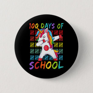 Chapa Redonda De 5 Cm Día De Colegio Dabbing Unicorn 100 Días Mágicos Ni