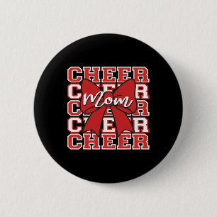 Chapa Redonda De 5 Cm Día de juego de mamá animadora roja pie Cheerleadi