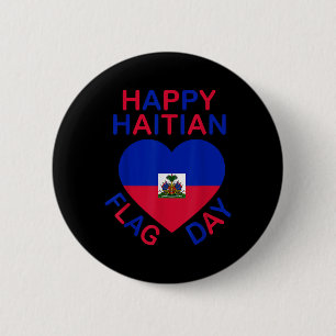 Chapa Redonda De 5 Cm Día de la Bandera Haitiana Ama Haití Corazón Raíce