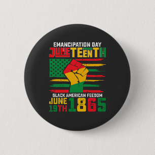 Chapa Redonda De 5 Cm Día de la Emancipación de Juneteenth Libertad Negr