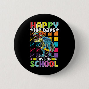 Chapa Redonda De 5 Cm Día De La Escuela Dino Niños Felices 100 Días Dino