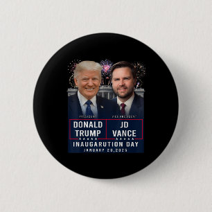 Chapa Redonda De 5 Cm Día de la Inauguración de Trump Vance 2025