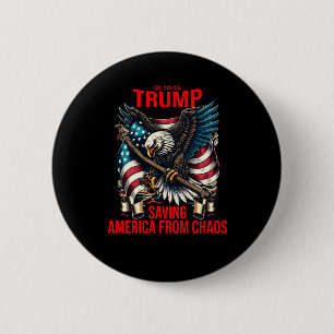 Chapa Redonda De 5 Cm Día de la Inauguración del Presidente Trump 2025