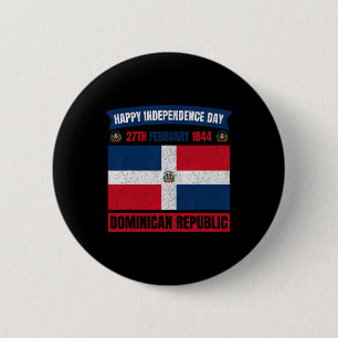 Chapa Redonda De 5 Cm Día de la Independencia Celebración República Domi