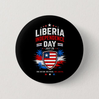 Chapa Redonda De 5 Cm Día de la Independencia de Liberia 26 de julio Ban