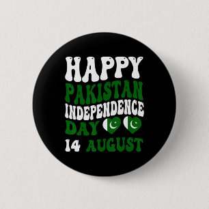 Chapa Redonda De 5 Cm Día de la Independencia de Pakistán Orgullo de Ban