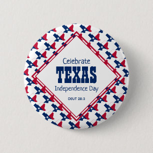 Chapa Redonda De 5 Cm DÍA DE LA INDEPENDENCIA DE TEXAS Christian