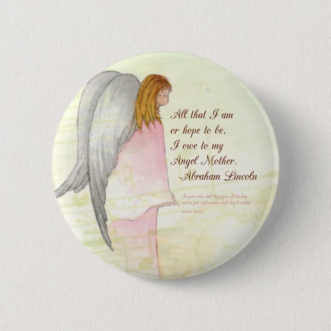 Chapa Redonda De 5 Cm Día de la Madre Ángel Religioso, regalo redondo (Anverso)