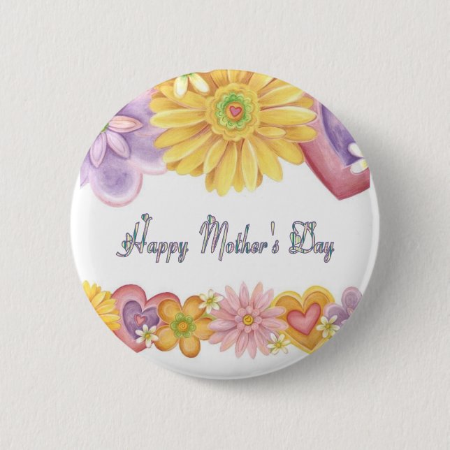 Chapa Redonda De 5 Cm Día de la Madre feliz (Anverso)