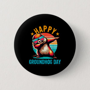 Chapa Redonda De 5 Cm Día de la marmota Feliz Dabbing Marmota Niños Dive