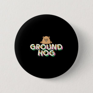 Chapa Redonda De 5 Cm Día de la marmota hombres mujeres retro vintage 60