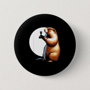 Chapa Redonda De 5 Cm Día de la Marmota Sombra Regalo Divertido 