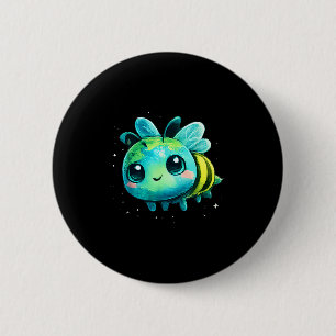 Chapa Redonda De 5 Cm Día de la Tierra 2026 arte de abeja