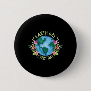 Chapa Redonda De 5 Cm Día de la Tierra Mujeres Camisas Retro Medioambien