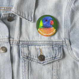 Chapa Redonda De 5 Cm Día de la Tierra todos los días loro arcoiris lori