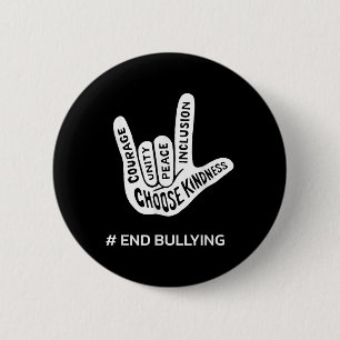 Chapa Redonda De 5 Cm Día de la Unidad Anti Bully Love Rótulo School ter