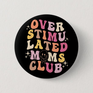 Chapa Redonda De 5 Cm Día de las Madres Retro Groovy Club de Mamás 