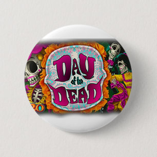 Chapa Redonda De 5 Cm Día de los Muertos