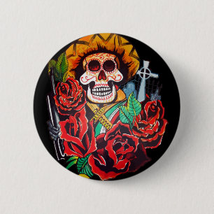 Chapa Redonda De 5 Cm dia de los muertos