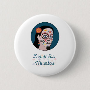 Chapa Redonda De 5 Cm Día de los Muertos