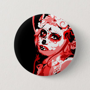 Chapa Redonda De 5 Cm dia de los muertos