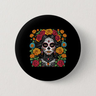 Chapa Redonda De 5 Cm Día de los Muertos La Catrina Día del Gobierno