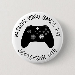Chapa Redonda De 5 Cm Día de los Videojuegos Nacionales el 12 de septiem