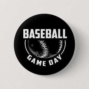 Chapa Redonda De 5 Cm Día de partida de béisbol