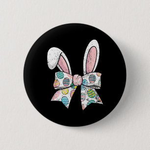 Chapa Redonda De 5 Cm Día de Pascua Coquette Bow Conejito Lindo Conejo C