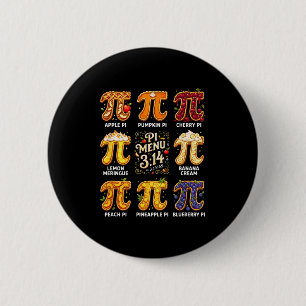 Chapa Redonda De 5 Cm Día de Pi 3.14 Menú Pi Divertido Menú de Tarta de 