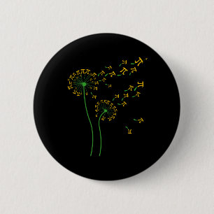 Chapa Redonda De 5 Cm Día de Pi Dandelion Pi Día Dandelion 3.14 Número P