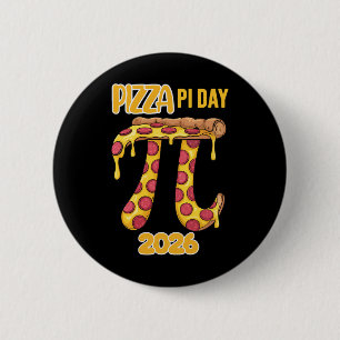 Chapa Redonda De 5 Cm Día de Pi de Pizza 2026 Profesor de Matemáticas Re