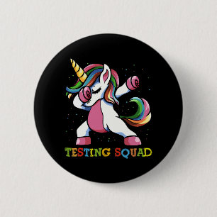 Chapa Redonda De 5 Cm Día de prueba Dabbing Unicorn Pruebas Chicas de es