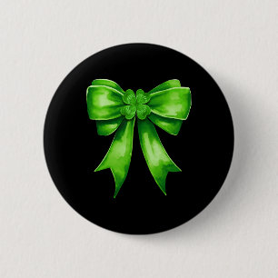 Chapa Redonda De 5 Cm Día de San Patricio Coquette Trébol Verde Irlandés