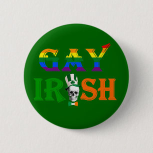 Chapa Redonda De 5 Cm Día de San Patricio de Irlanda Gay