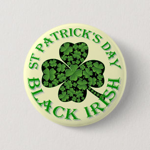 Chapa Redonda De 5 Cm Día de San Patricio de Irlanda Negro