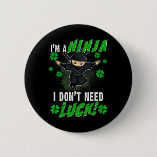 Chapa Redonda De 5 Cm Día de San Patricio Ninja Luck Green Kids Gift Clo