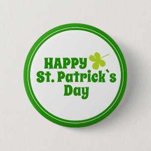 Chapa Redonda De 5 Cm Día de San Patricio Shamrock Green